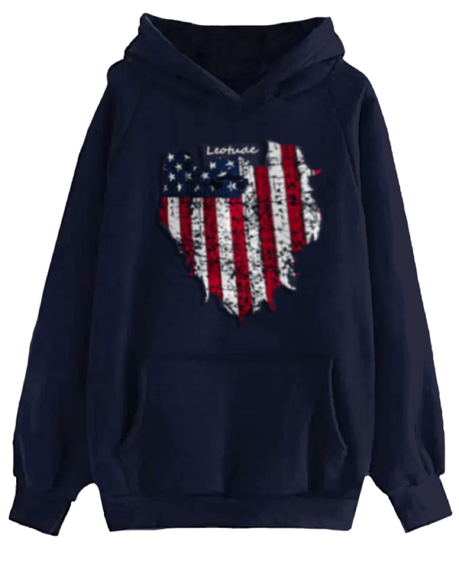 Women's LoopKnit Oversized Round Neck Hooded Sweatshirt (Color Black)-image-0