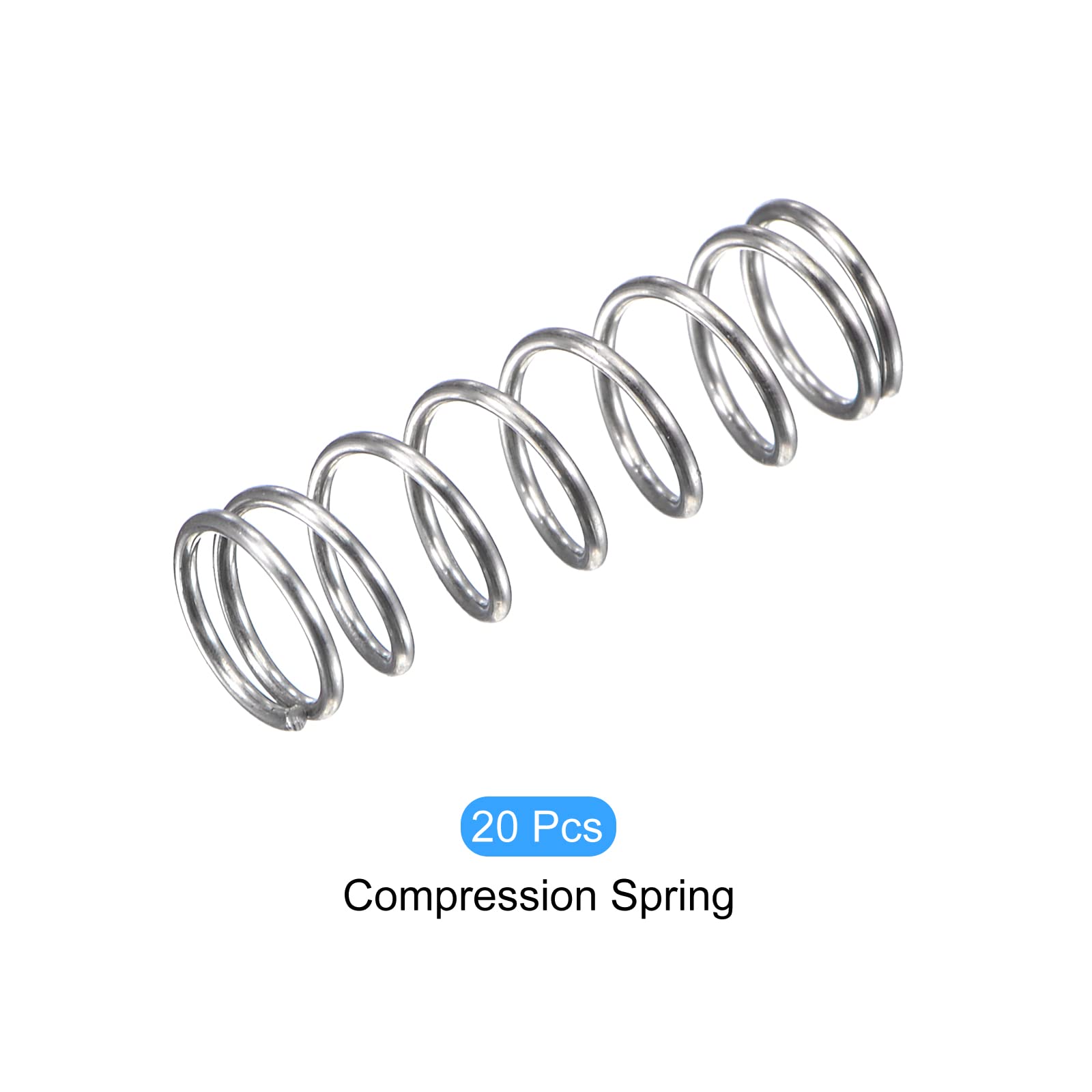 METALLIXITY Compression Springs (0.5x7mm OD,15mm Free Length) 20Pcs, 304 Stainless Steel Extension Spring - for Shop Home Repairs, DIY Projects, Silver Tone — Amazon image 6