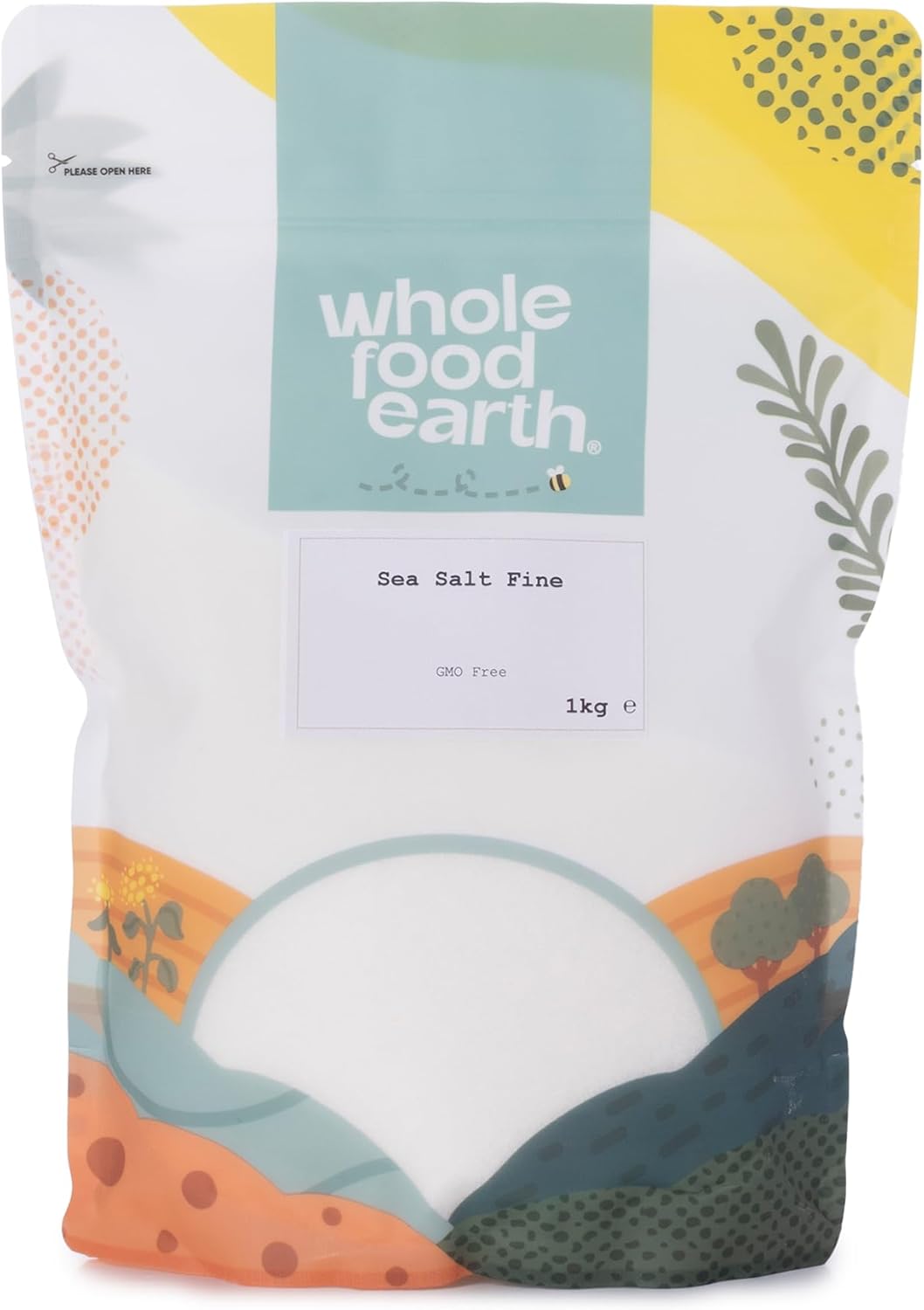 Wholefood Earth Sel Fin 1 kg Marin Naturel - 82 Oligoéléments sans OGM