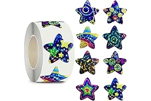Sparkling Starry Wonder: 500 Glitter Star Stickers for Kids' Delight