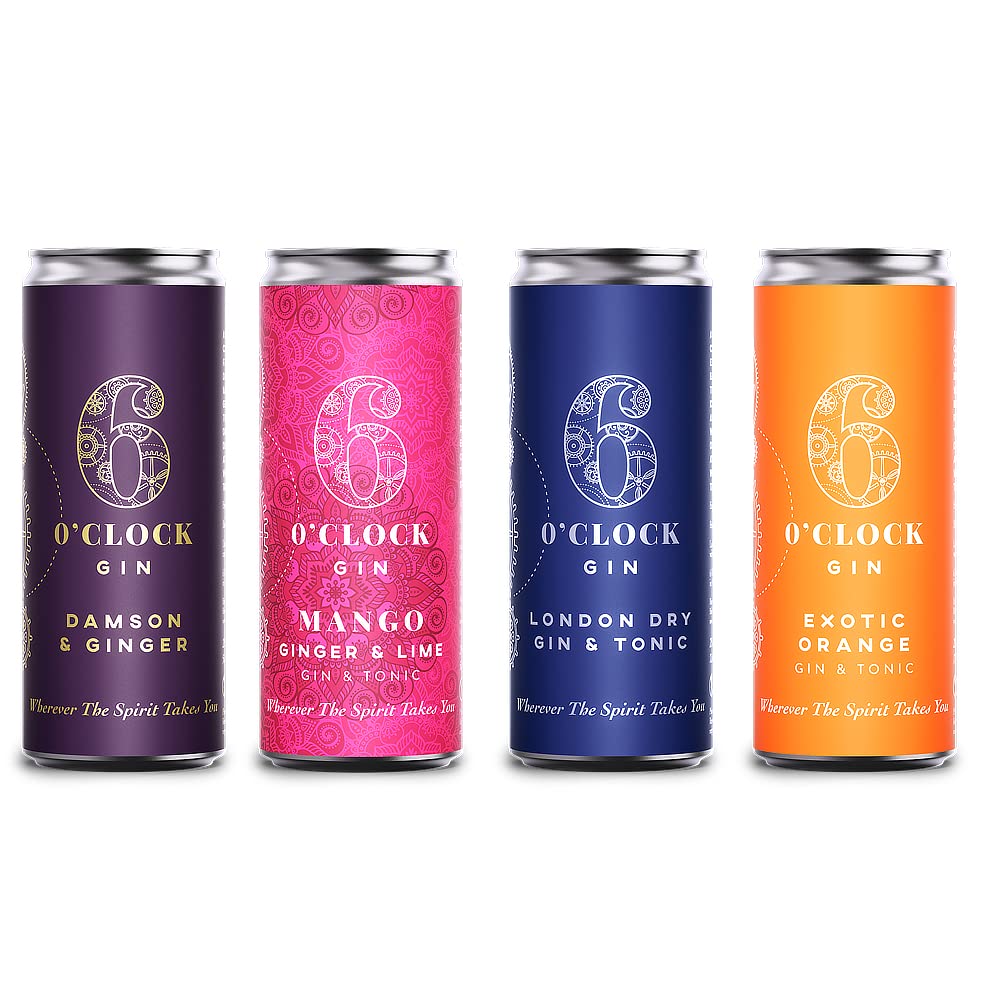 Buy 6 O’clock Gin Mixed Case of Ready to Drink Gin Variety Pack