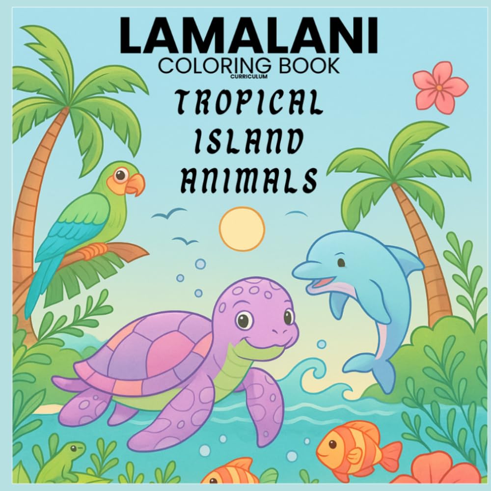 Tropical Island Animals: Lamalani Coloring Books - Cute Ocean Animals and Tropical Scenes for Kids