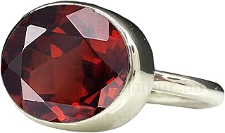 Natural Red Garnet Sterling Silver With 925 Stamped Purity Ring For Women, Handmade Oval Stone Ring Gifts For Mother's Day Birthday Gift, Birthstone Garnet Ring, Christmas Gift