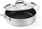 7 Quart Stainless Steel Saute Pan,Nonstick Frying Pan Skillet with Lid, 12-inch Deep Frying Pan, Rondeau Pot with Lid, 600℉ Heat-Resistant, Fast & Even Heating Cookware, Compatible with All Cooktops