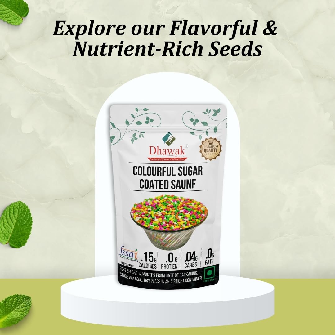 Dhawak Colourful Sugar Coated SAUNF|Colourful Fennel Seed - 900 GMS. Mouth FRESHNER - Image 2 thumbnail