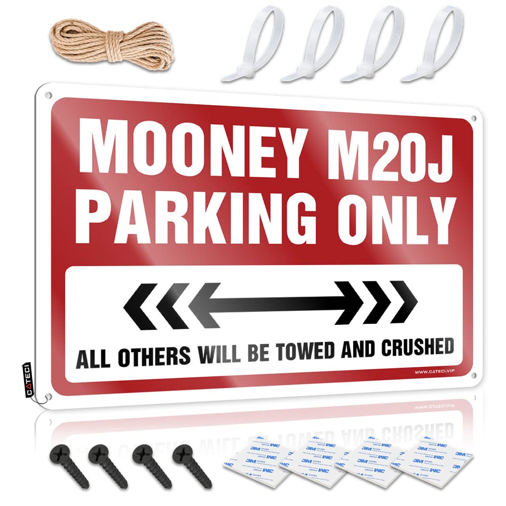 KRAZMURONGD Decaor Sign Mooney M20J Parking Only Tin Sign Vintage Signs Metal Funny Outdoor Signs(20X30CM)
