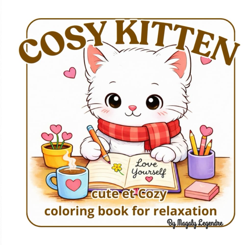 Livre de coloriage COSY KITTEN pour adulte: SELFLOVE - Anti-stress, detente et relaxation - Livre de coloriage mignon et cosy pour adultes : Chats ... d'animaux adorables (Cozy Life & Interiors)