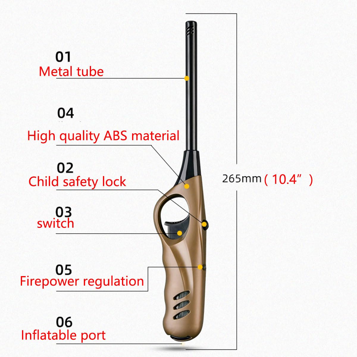 5 Pack Kitchen Gas Stove Extended Lighter,Handy Refillable Igniter, for Kitchen Fireplace Pilot Lighter BBQ Grill Stover Candle (No Butane)