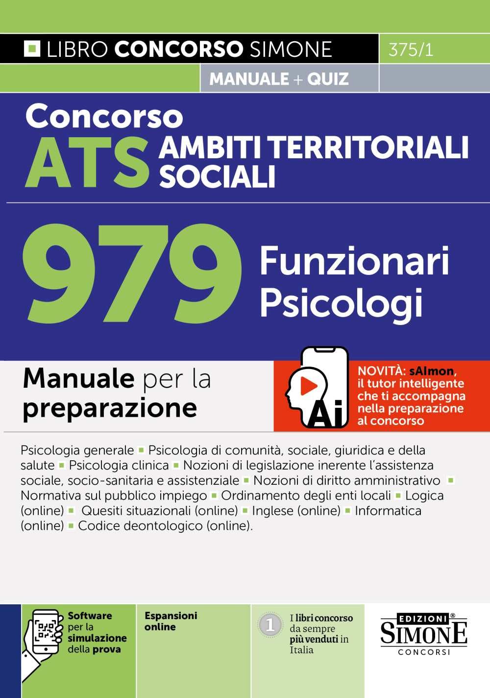Concorso Ats Ambiti Territoriali Sociali 979 Funzionari Psicologi – Manuale - 4