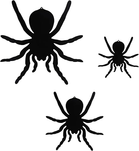 Tuokiuhn Decoración de araña, decoración de Halloween, araña de metal adecuada para interiores y exteriores, patio, césped, jardín, pared, hogar,