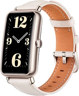 ساعة هواوي ووتش فيت ميني، شاشة اموليد 1.47 بوصة، بطارية تدوم لمدة اسبوعين، مراقبة نسبة الاكسجين في الدم طوال اليوم، العناية الصحية المهنية للنساء، ابيض ثلجي