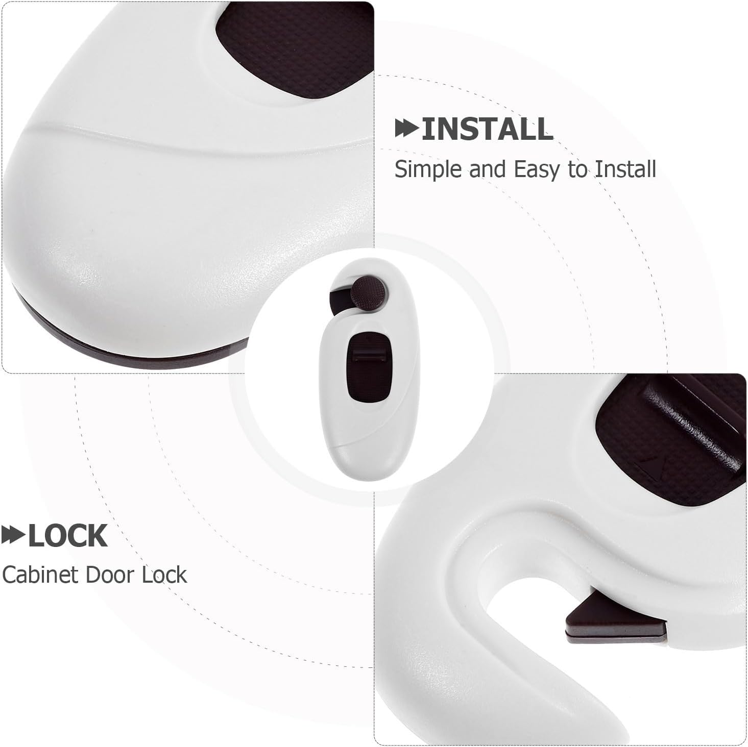 Outanaya 5pcs Proof Refrigerator Lock with Double Button Design for Enhanced Safety, Multifunctional Abs Safety Locks for Cabinets and Fridge Doors, and Babies