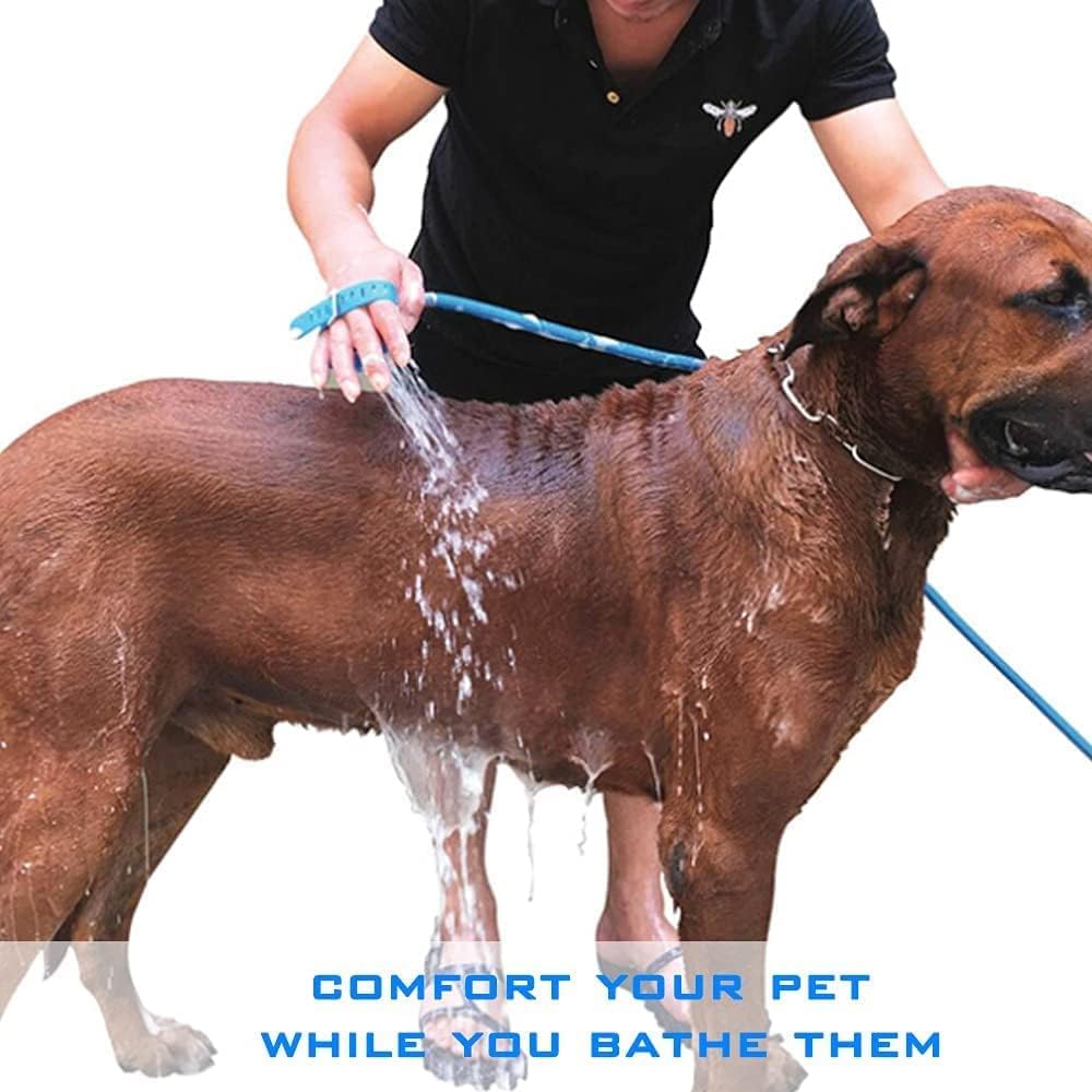 WAGMART Dog and Cat Shower Attachment, Shower Sprayer and Scrubber, Pet Bath Brush with Indoor & Outdoor Adaptors, Pet Bathing Tool, Massager Shower Sprayer, Shower Accessories for Dog Cat Horse Grooming Visit the WAGMART Store 3
