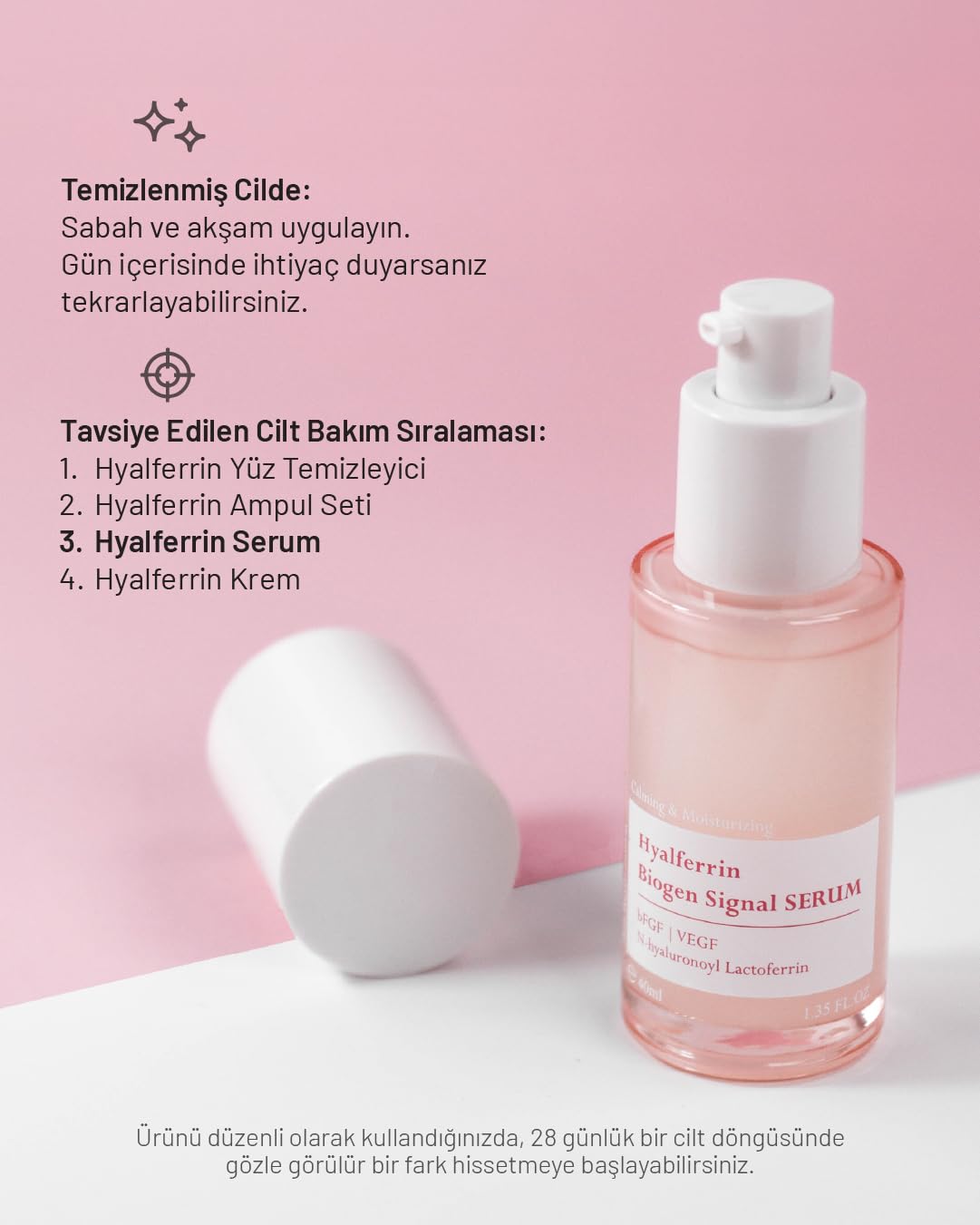 Hyalferrin Biogen Signal Serum, Cilt Sorunlarına Karşı Etkili, Bariyer Güçlendirici, Nemlendirici ve Yatıştırıcı Serum, Hassas ve Tüm Ciltler İçin, 40 ml - Ovaco