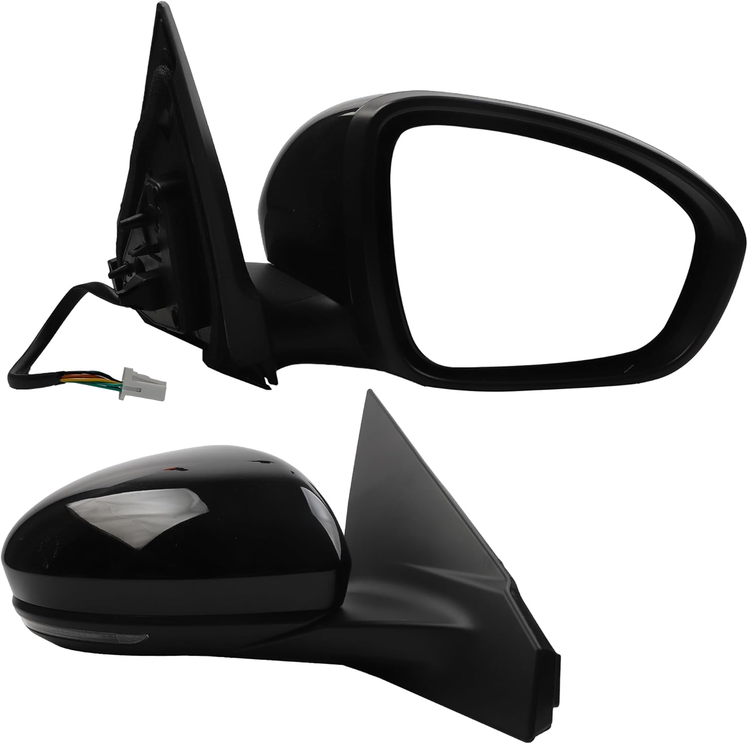 Dasbecan Passenger Side Mirror Compatible with Nissan Sentra SR SV 2020-2023 Manual Folding Power Glass Heated Turn Signal Light Black 7Pins Replace# NI1321327 963016LB1A
