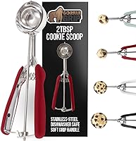 Vista 10 de GORILLA GRIP Cuchara para galletas de acero inoxidable sin BPA, cuchara #60 de 1 cucharada, mango de agarre suave, fácil liberación de alimentos