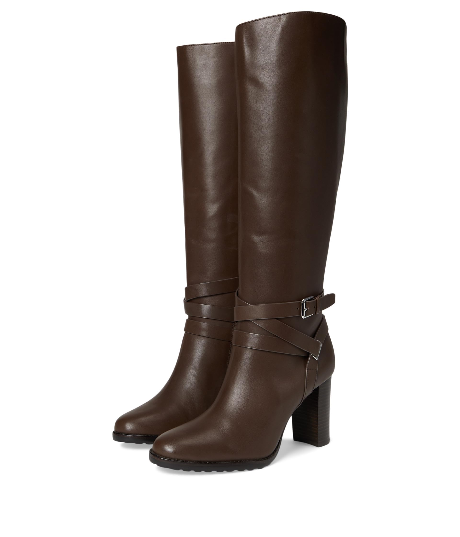 Lauren Ralph Lauren womens Collins Calfskin Tall Boots Heel