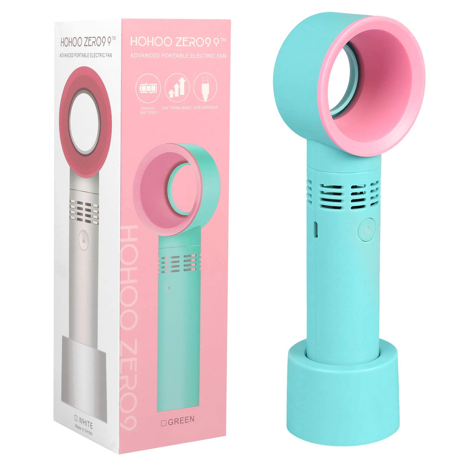 Lookmee Portable USB Rechargeable Mini Fan Eyelash Fan Dryer Bladeless Handheld Fan for Eyelash Extension, Air Conditioning Blower for Essential Eyelash Extension Supplies (Blue)