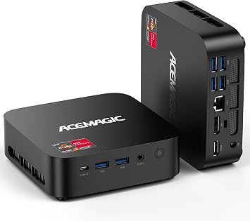 ACEMAGICIAN Mini Gaming PC 32GB RAM 1TB SSD AMD Ryzen 7 5700UUp to 4.3GHz Triple 4K@60Hz Display WiFi6 BT5.2 Type-C HDMI DP1.4 Mini Computers Desktop for Light Gaming/Office