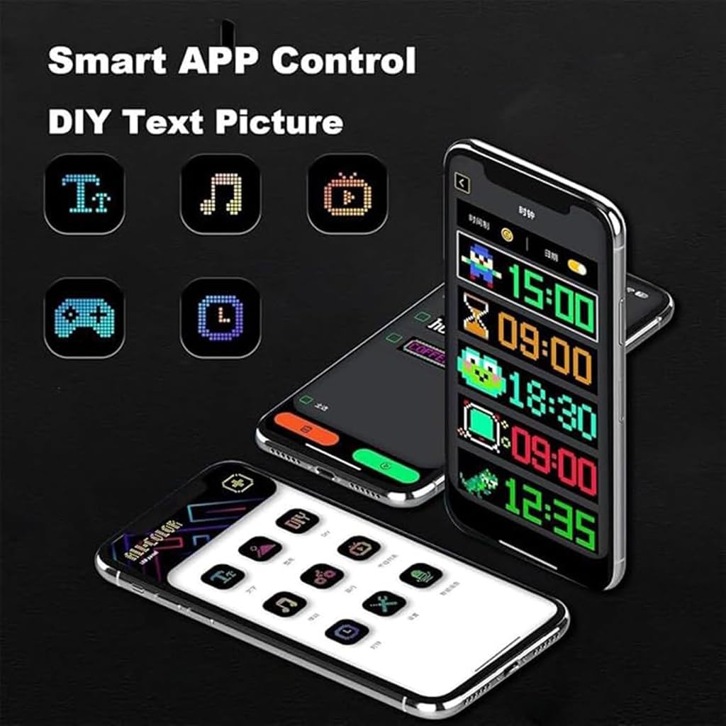 Occhi LED per Camion e Auto, Devil Eyes, Grande Display Flessibile Programmabile, per Auto, Fai da Te, LED Dinamici, Luce(70x173mm)