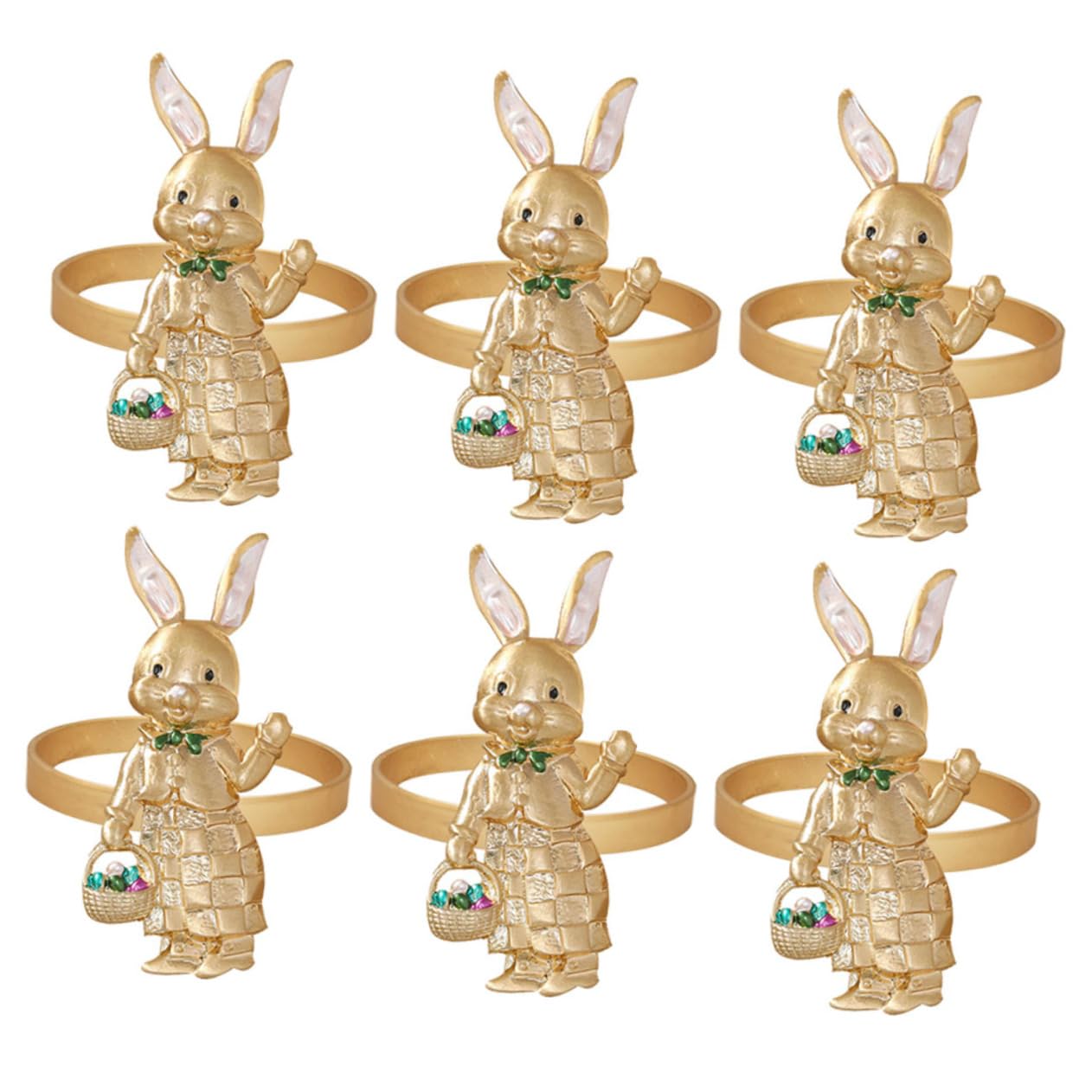 Alipis 2 Sätze Teiliges Osterkaninchen Niedliche Tierförmige Serviettenhalter Für Festliche Tischdekoration Für Ostern Hochzeiten Und Feiern 6 Stücke * 2