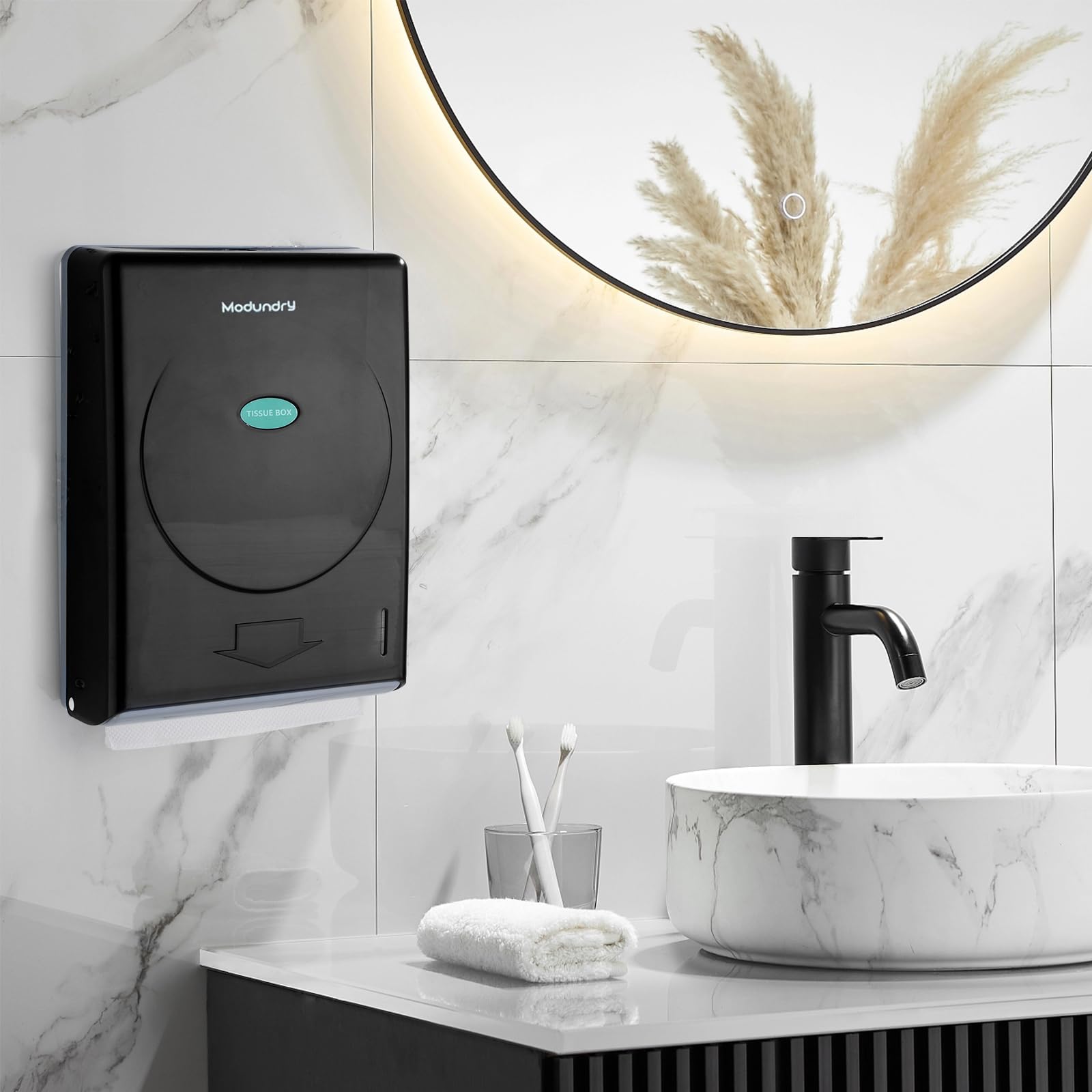 Multifold Towel Dispenser Wall-Mount Hand Towel Dispenser - No Drill  Adhesive Installation, Holds 200 C-Fold Towels, Locking Design For Bathroom  Or Kitchen Wall Mount Towel Holder, image size:1600x1600