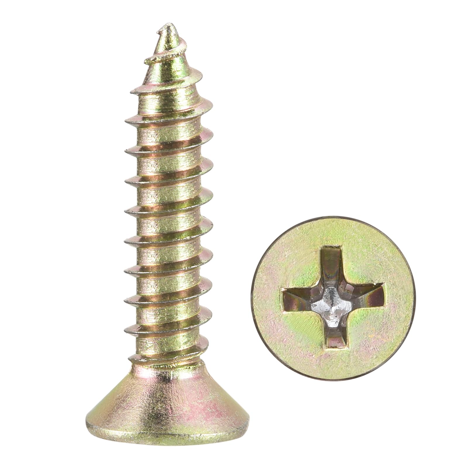 METALLIXITY Countersunk Phillips Wood Screws (#7x3/4") 100Pcs