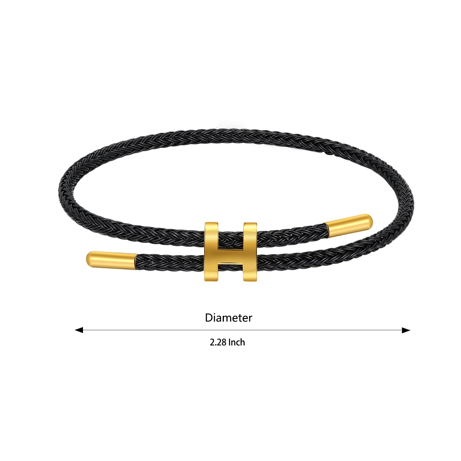 AIMADE Bracelets for Women Adjustable Charm Bracelet, 18k Gold-plated Buckle Design Titanium Steel Wire Rope Women's Gift Jewelry