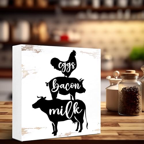 Miniatura 5 de Letrero rústico para cocina, despensa abierta 247 con bloques de madera, decoración de caja de madera para cocina, estante de cocina, mostrador,