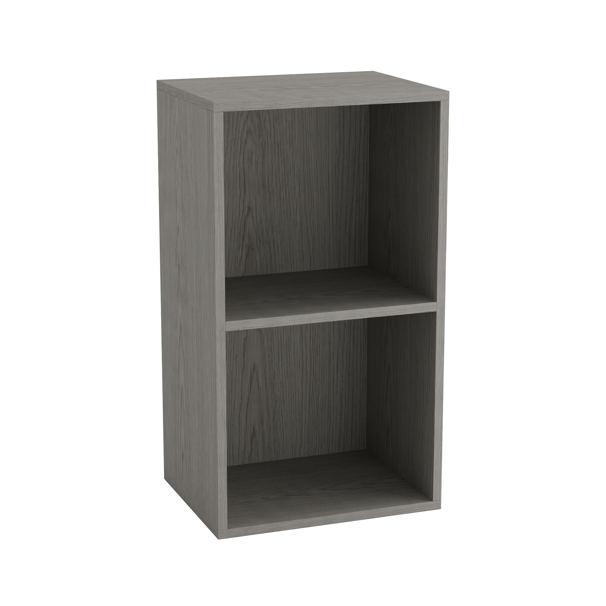 URBNLIVING Tier Wooden Bookcase Shelving Display Storage Shelf Unit Wood Shelves (Cedar Grey, 2 Shelf)