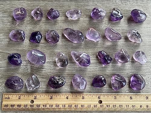Image of GAF TREASURES 1 /2 LB Amethyst Tumbled Stones, Polished Natural Amethyst Gemstone, Amethyst Healing Crystals (Amethyst)