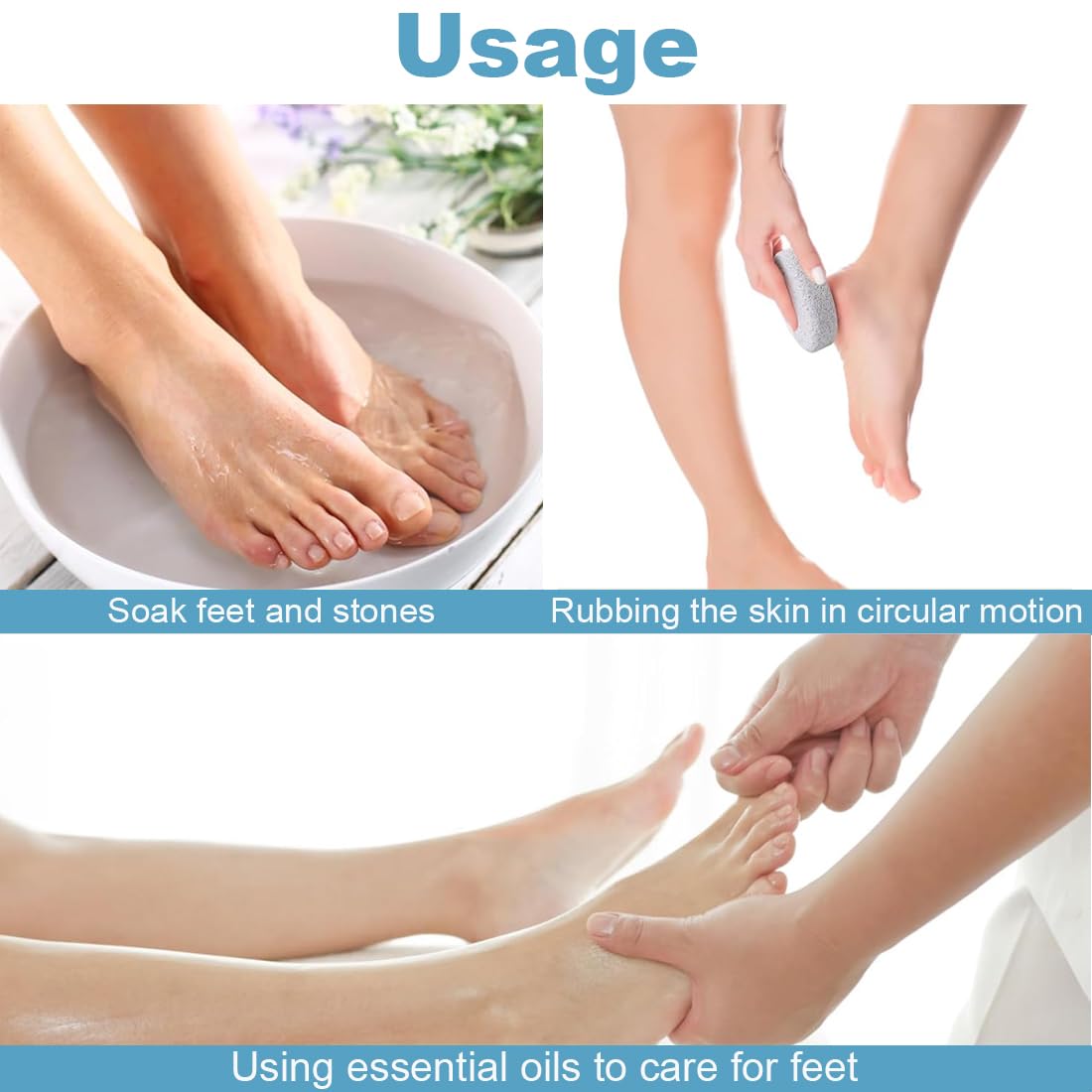 Pietra pomice naturale per piedi 4 PC, Lava Pedicure Tools Rimozione Del Callo Della Pelle Dura, Pietra per Pedicure, Esfoliazione del piede naturale per rimuovere la pelle morta