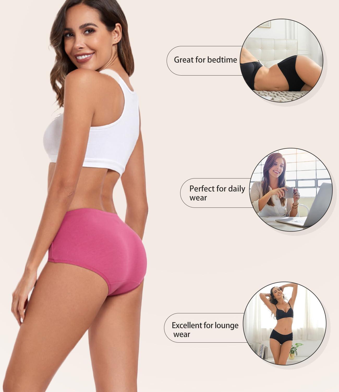 wirarpa Women's Underwear Cotton Hipster Panties Ladies Panties 6 Pack (Regular & Plus Size) - Image 4