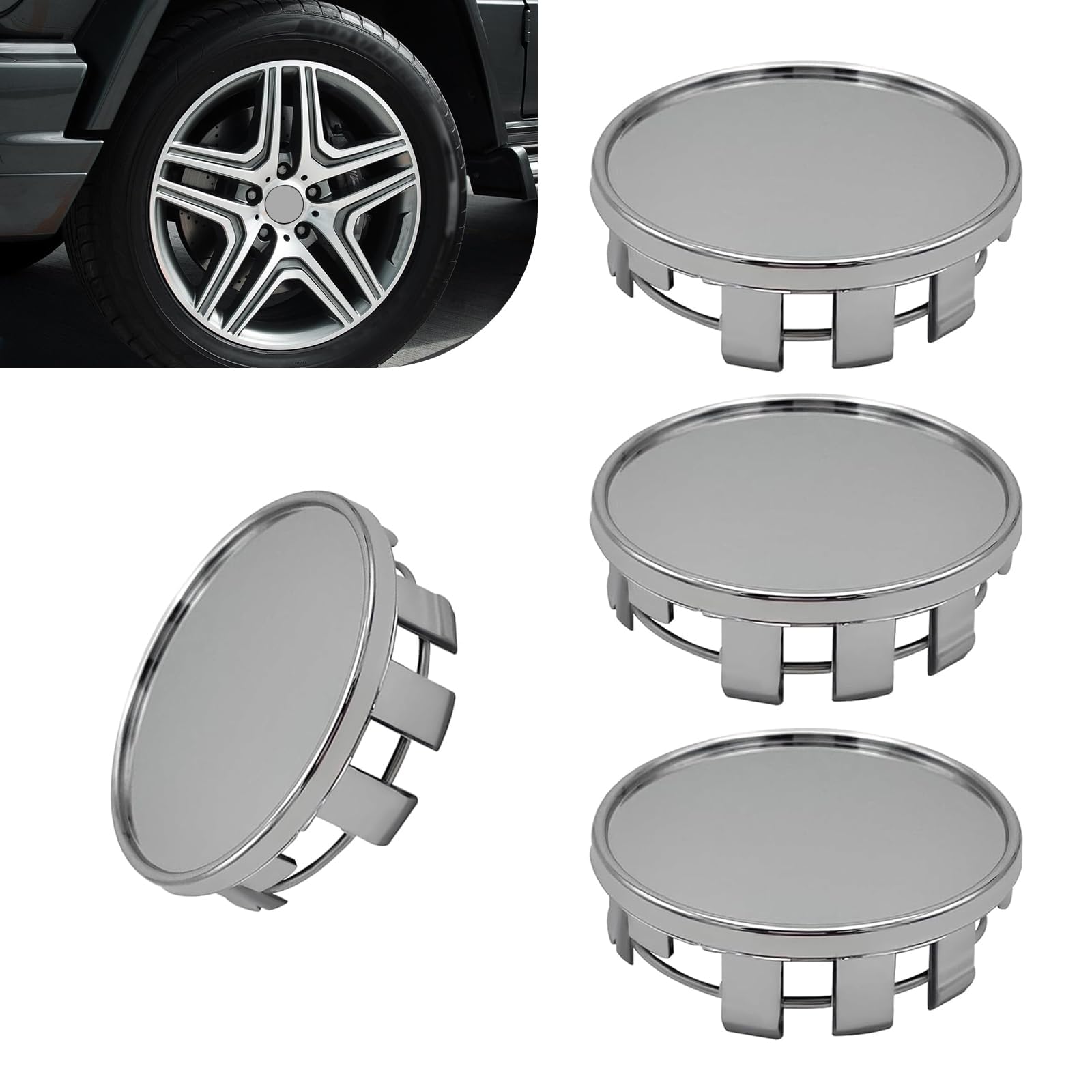 Woniyal 4 Pcs Car Hub Centre Caps for Citroen C2 C3 C4 C5 C6 C3-XR C4X C5X C5 Aircross, Wheel Center Covers Wheels Rim Cover DustProof Decoration Waterproof Wear-Resistant Center Cap