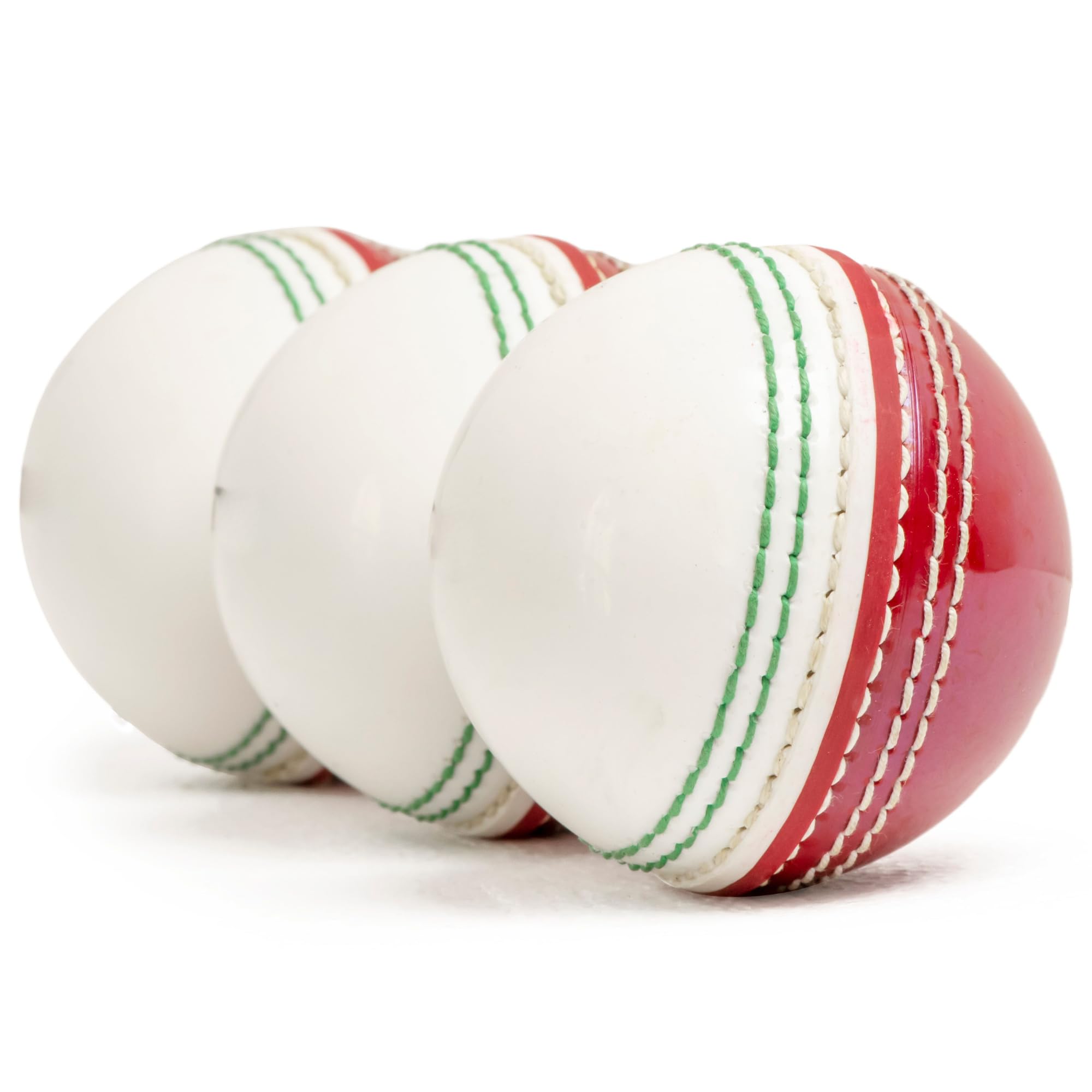 ZIPPER UK Cricket Ball for Practice and Matches Play Seam, Swing, Bounce, Junior & Senior (Red & White, Pack of 3)