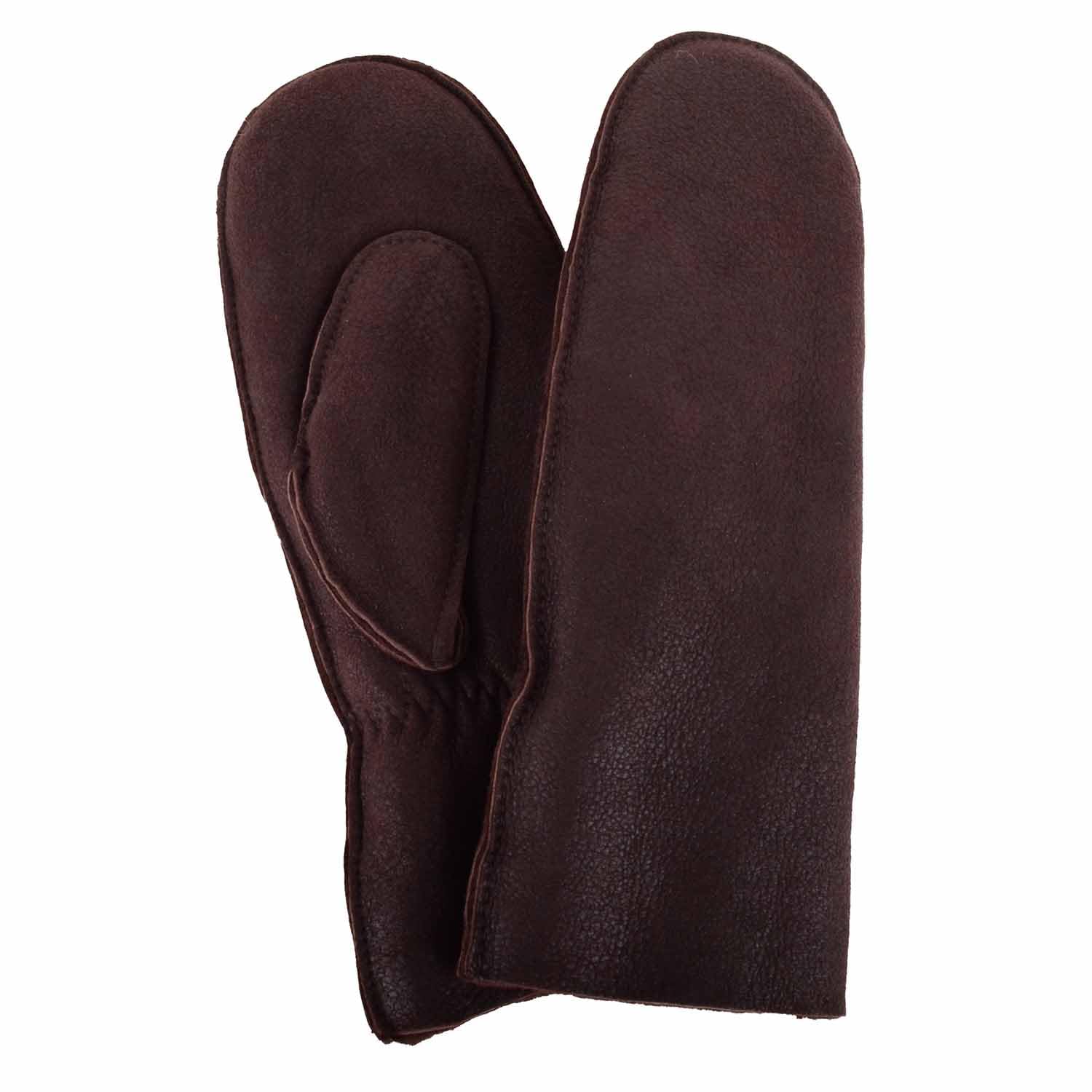 Snugrugs Women's Berry Double Face Sheepskin Mitten With Turn Back Cuff Detail