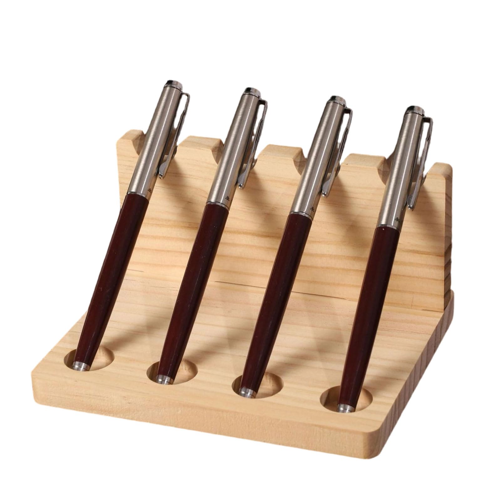 Kelisdi D Creative Esk Accessory Wooden Pen Isplay Stan Featuring Artistic Compartments Enhancing Esktop Organization Natural Woo Desk Item