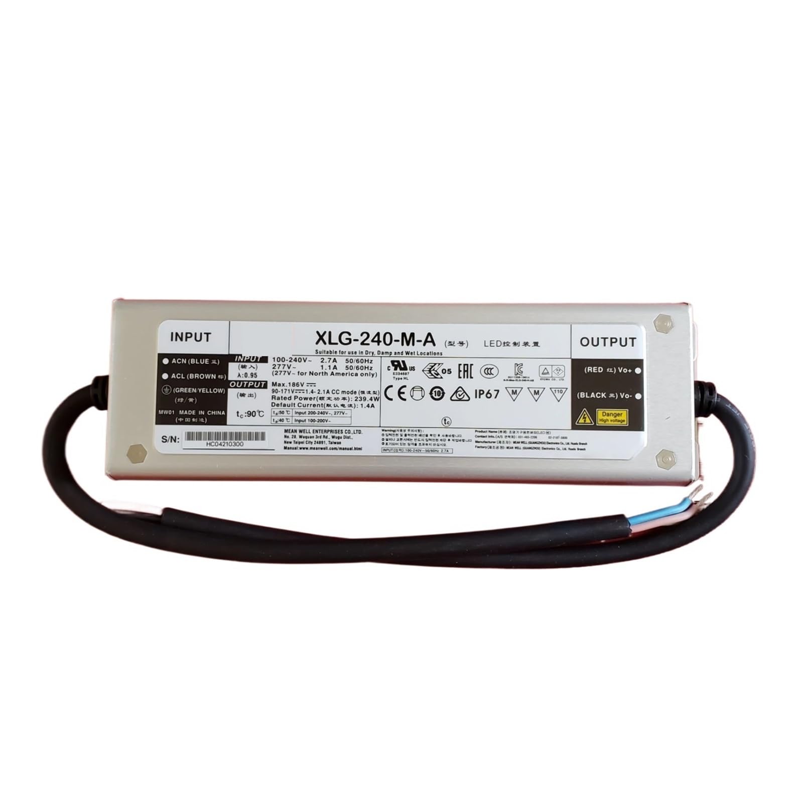 LEOTNNDQ XLG-240 XLG-240-H-A 240W Constant Power Mode LED Driver