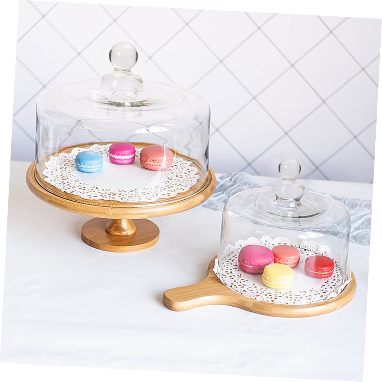 Copertura in Vetro Trasparente Antipolvere per Dolci e Frutta, Portatile, Adatta a Dessert e Feste Cocktail, Conservabile in Frigorifero,