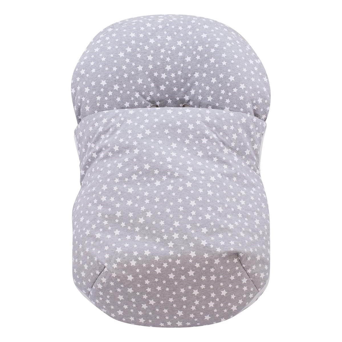 JYOKO KIDS Copertina + Sacco universali per Ovetto, navicella o lettino, seggiolino auto compatibile con Römer, per passeggino bebè neneonato fino a 14 mesi (White Star, Cotone)