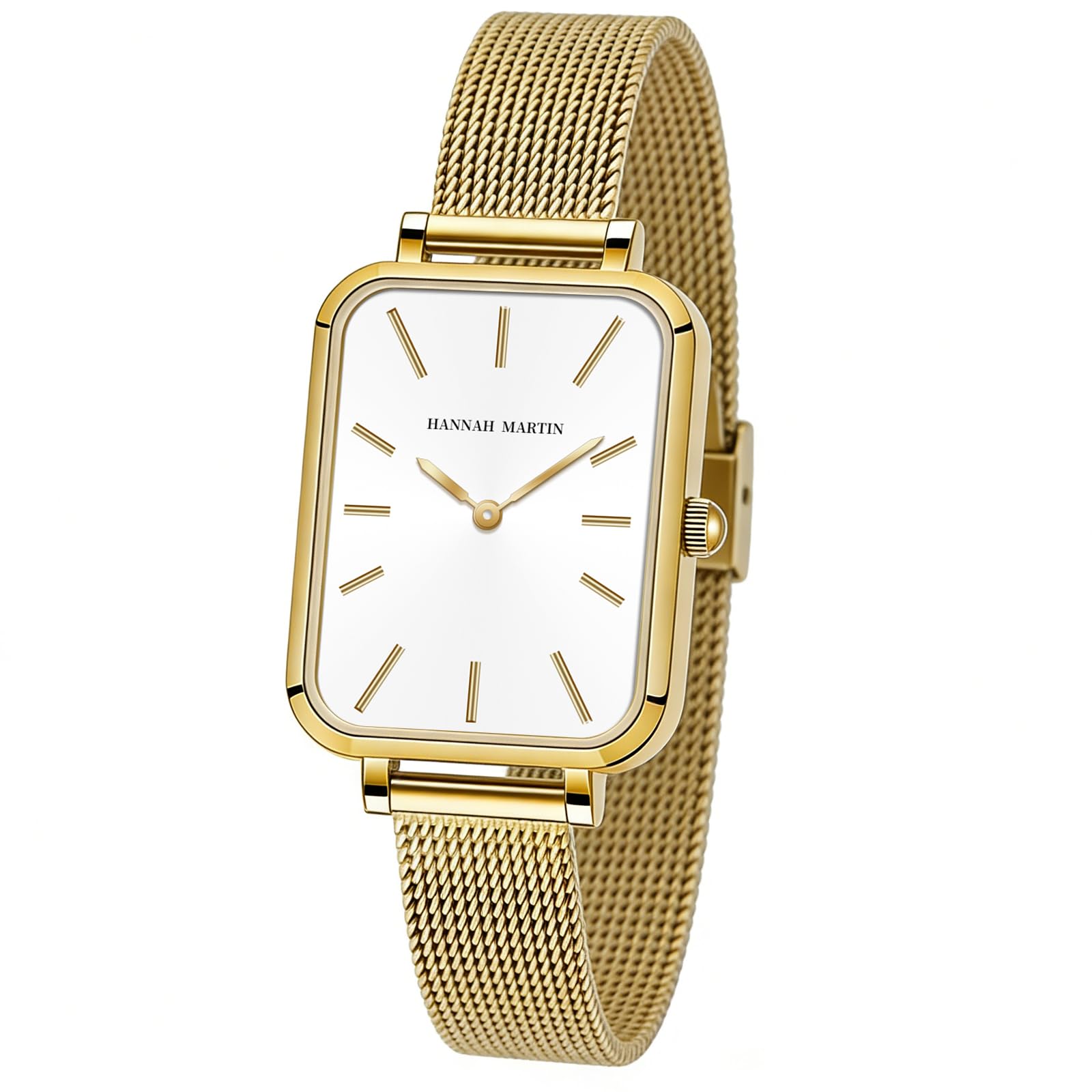 HANNAH MARTIN Uhren für Damen, wasserdicht, analog, Quarz-Armbanduhr, Edelstahlband, modisch, zierlich, Damenuhr, luxuriöses Armband, Diamant