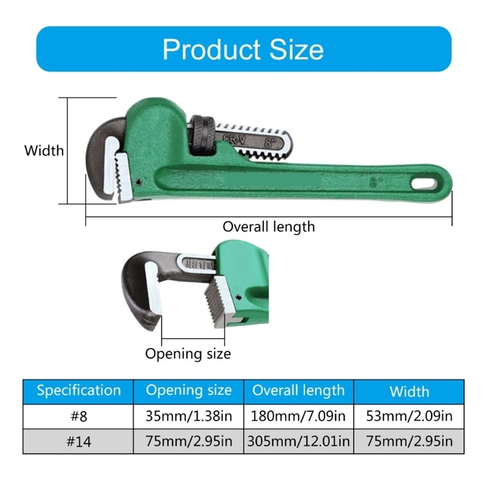 Llave inglesa, llave inglesa pequeña para tubos, Llave for tubos, llave for rectos, abrazaderas ajustables for, alicates for fontaneros(14 Inch)