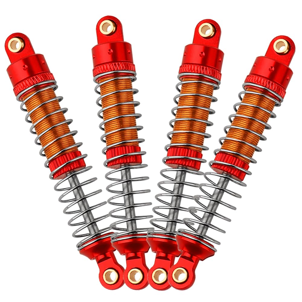 RZXYLRCTRX-4M 66MM Shocks Long Threaded Shock Absorber Oil Damper for TRX4M 1/18 RC Crawler Bronco Defender K10 Upgrade Part (red)