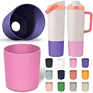 2 Pack Higher Silicone Boot for Owala Water Bottle 30oz & 40oz FreeSip Sway & Tumblers - Extra-Thick & Tall Protection Anti-Slip Base Cover, Prevents Scratches Water Bottle Accessories(Purple/Pink)