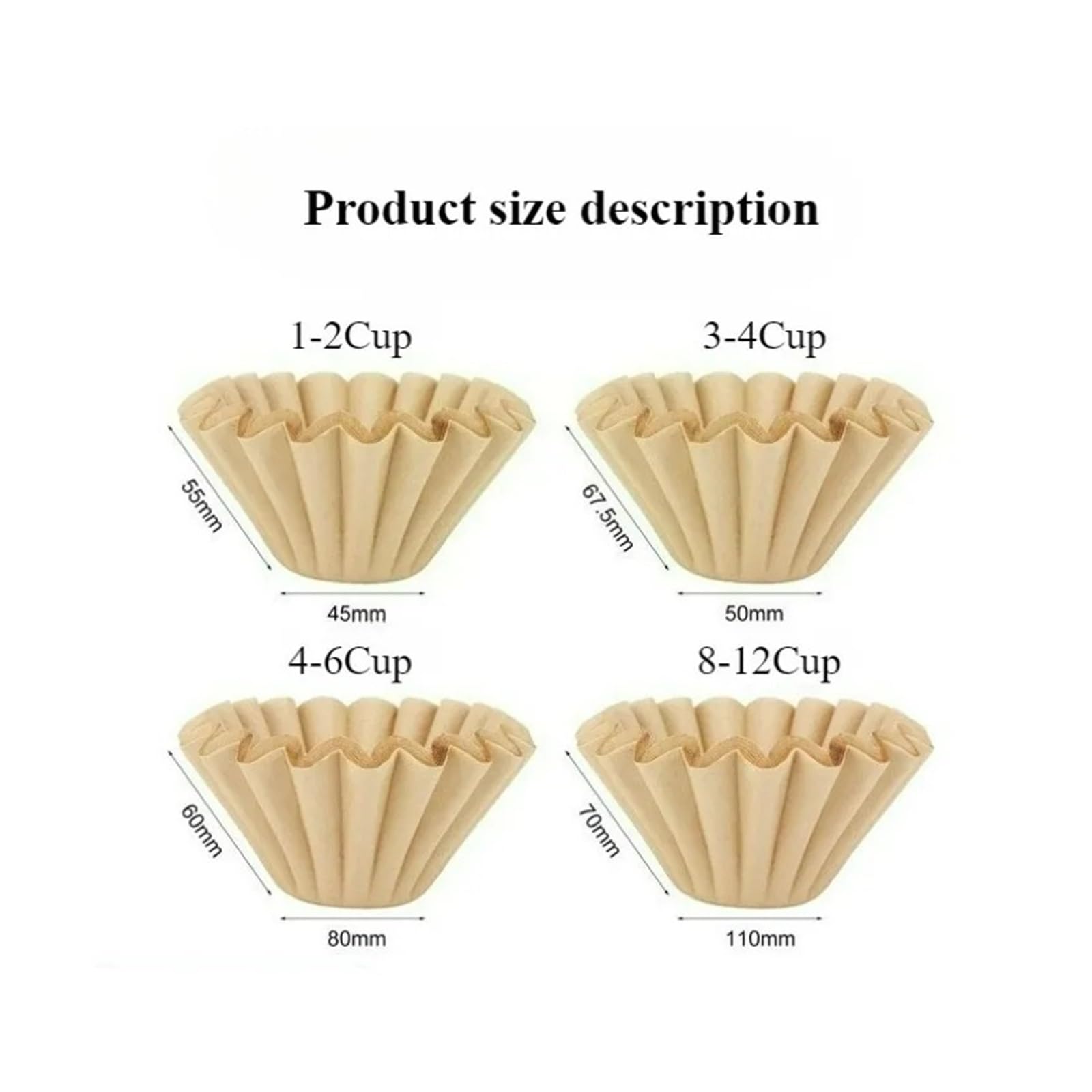 Carta Da Filtro for Macchina Da Caffè Carta for Filtri A Cestello Biodegradabile Non Sbiancata for Uso In Ufficio Domestico, Fiori Con Filtro for Caffè(4-6 Cup,200pcs)