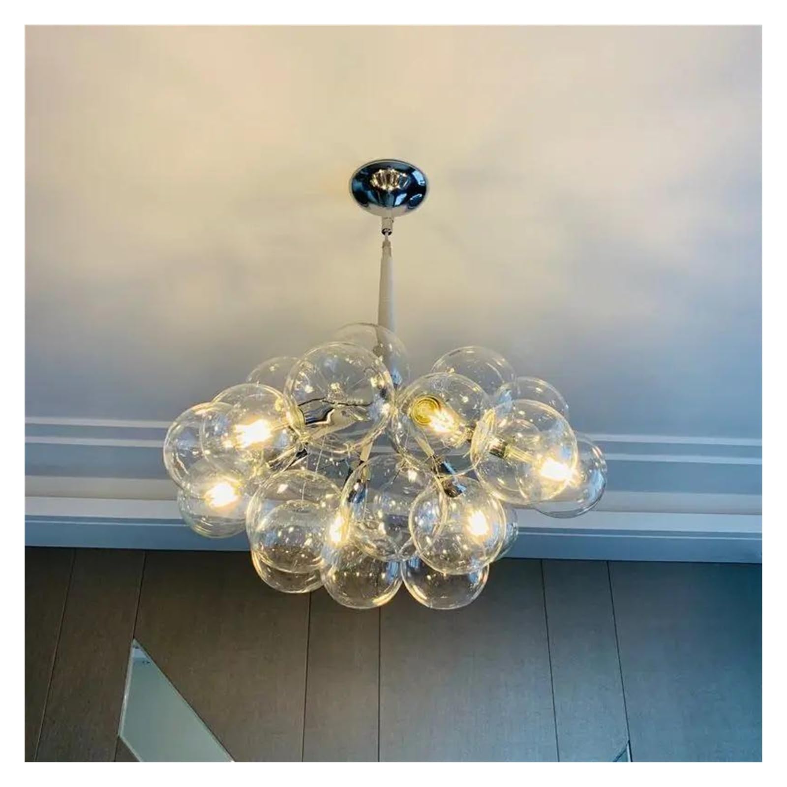 FZQSXAZU Chandelier, Nordic Bubbleball Led Chandelier Children's Room Warm Creative Pendant Lamp Living Restaurant Bedroom Glass ht Fixtures