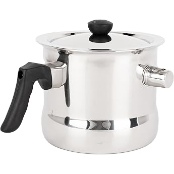 KARL HAUSMANN Double-Walled Milk Pan for Induction Cookers 1.5 L with Pipe Simmertopf mit Deckel und Messskala innen 1.2 L Nutzvolumen Bakelitgriff f r Gas/Glaskeramik/Elektro Edelstahl