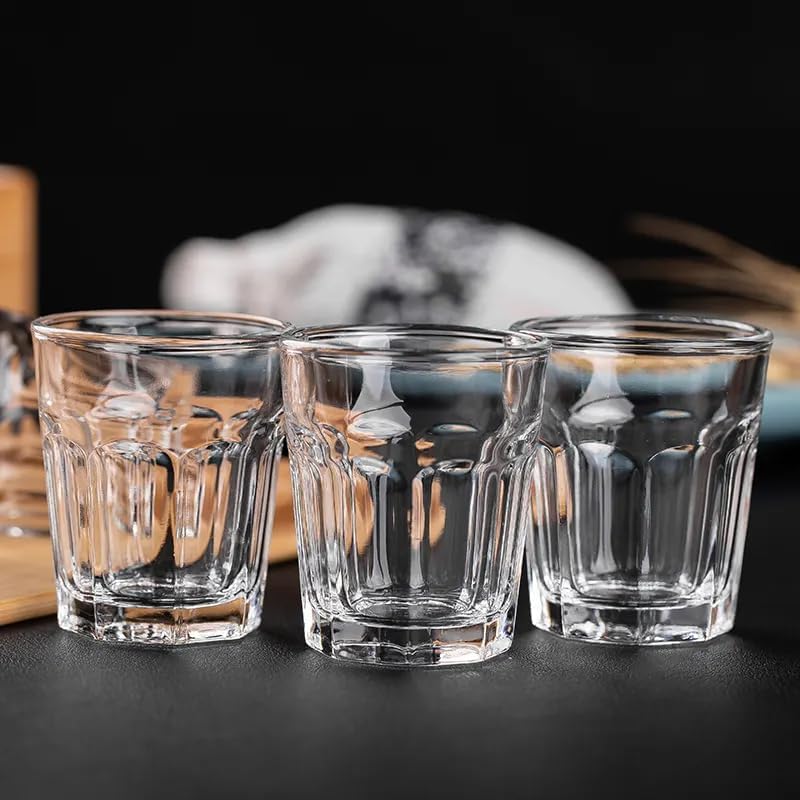 Image of bellemax Classy Shot Glass for Espressos, Spirits & Liquors,Whiskey, Vodka Shot, Tequila Shot, Wine Tasting, Cocktail Pour, Bar Accessory & Home Decor Parties Glasses Set of 6 (BR-09)