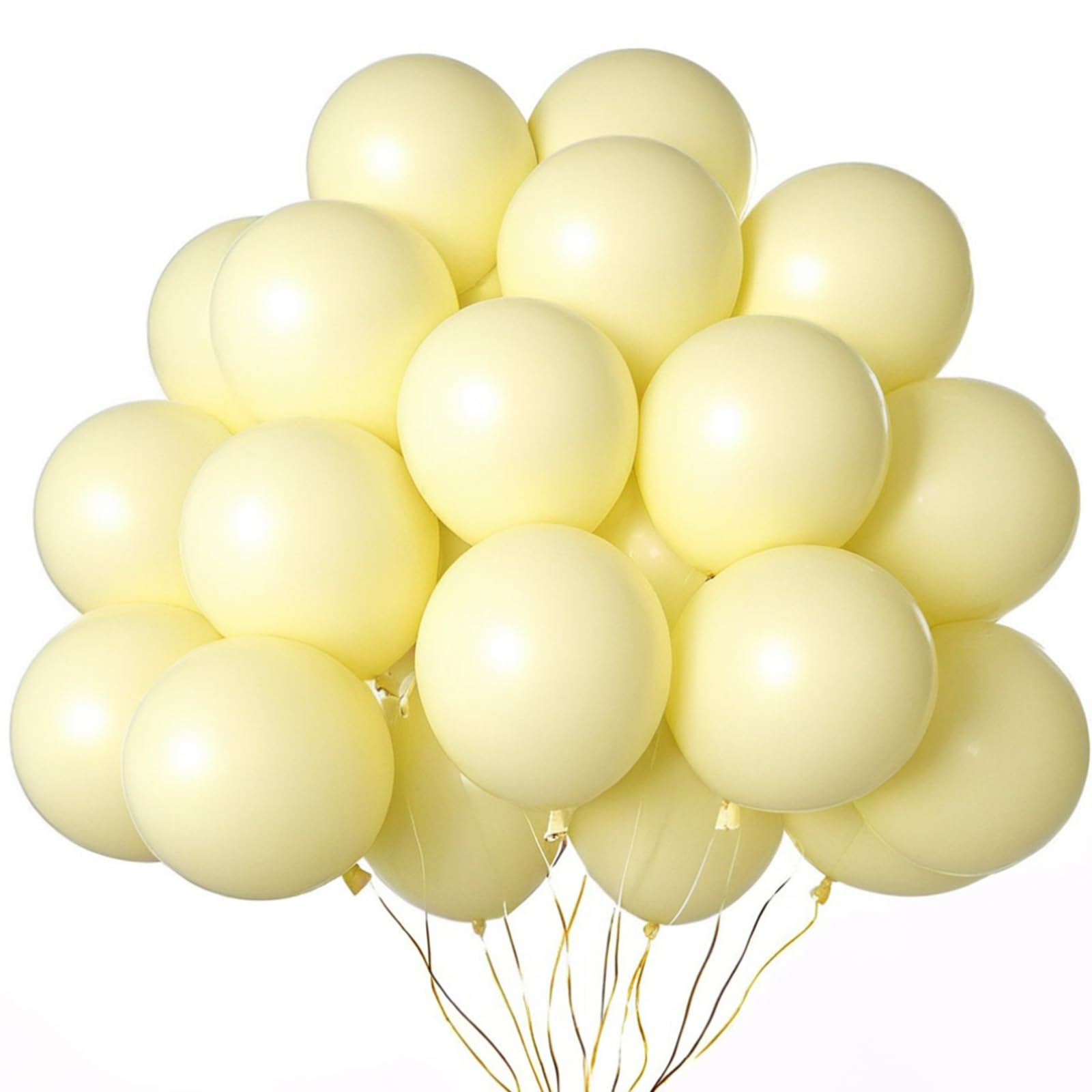 Yellow Balloons, Pack of 100 Pastel Yellow Party Balloons, 10 Inch Macaron Yellow Latex Balloons for Birthday, Wedding, Anniversary,Bridal,Blue Theme Party Decoration