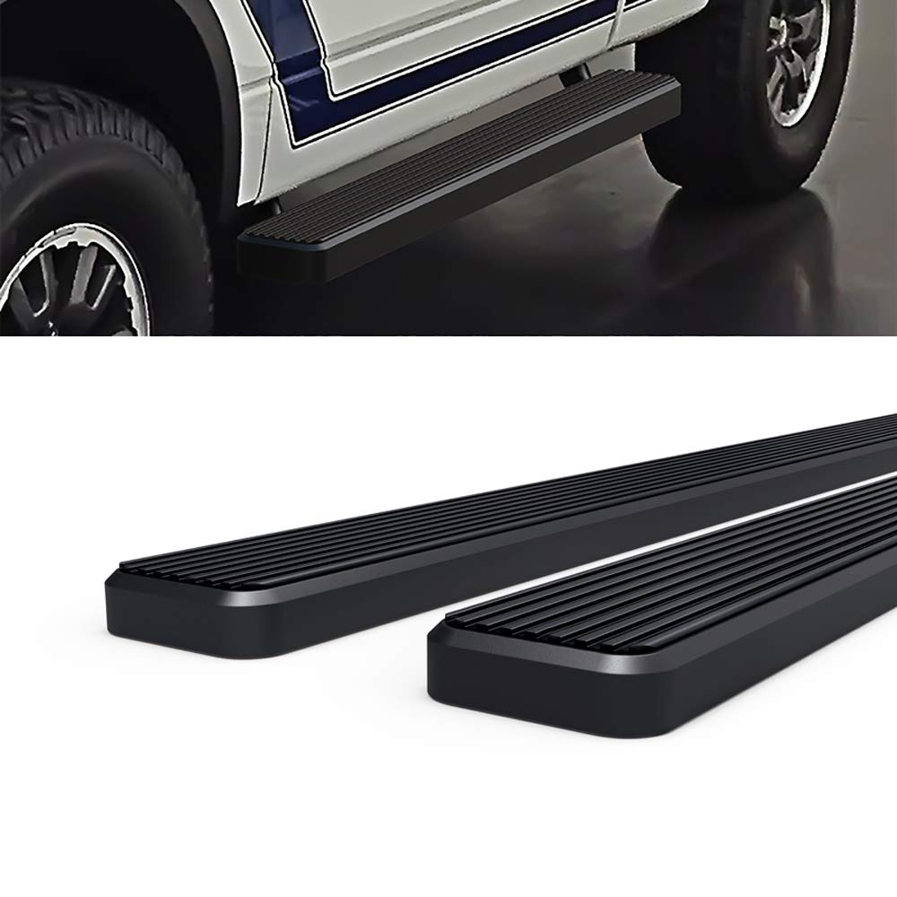 Tyger - - 5inch Oval Bent Black Side Step Nerf Bars 2pcs Compatible With 2015-2025 Colorado/Canyon Crew Cab